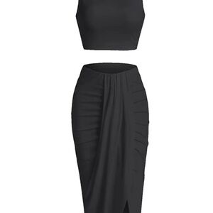 Elegant Black Women's 2 piece Set